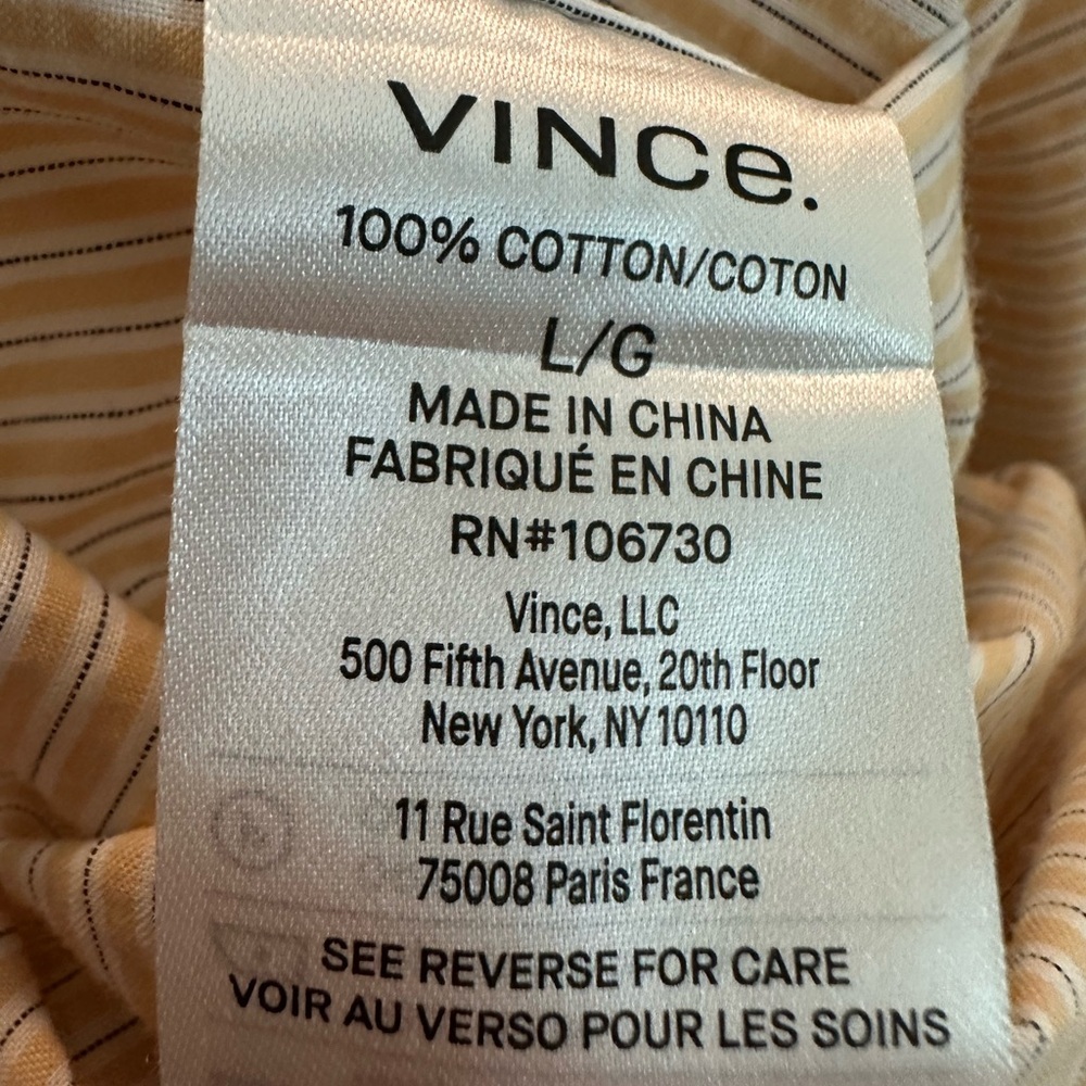 Vince Peninsula Stripe Short Sleeve Shirt Large - Picture 6 of 9